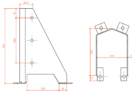 Dimensions sabot en U